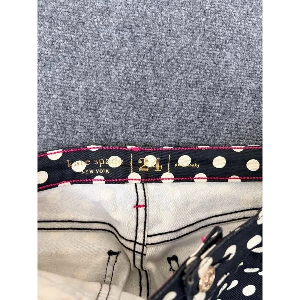 Kate‎ Spade Perry Street Black White Prep Looky Jeans 24 Polka Dot USA Made